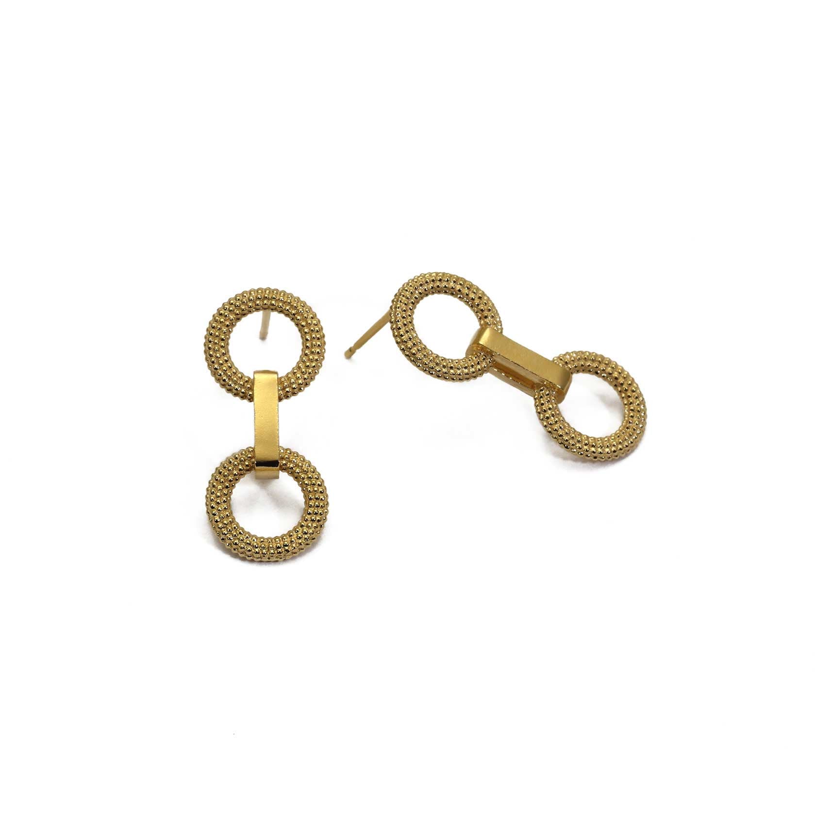 Tyro Yellow Gold Chain Drop Earrings