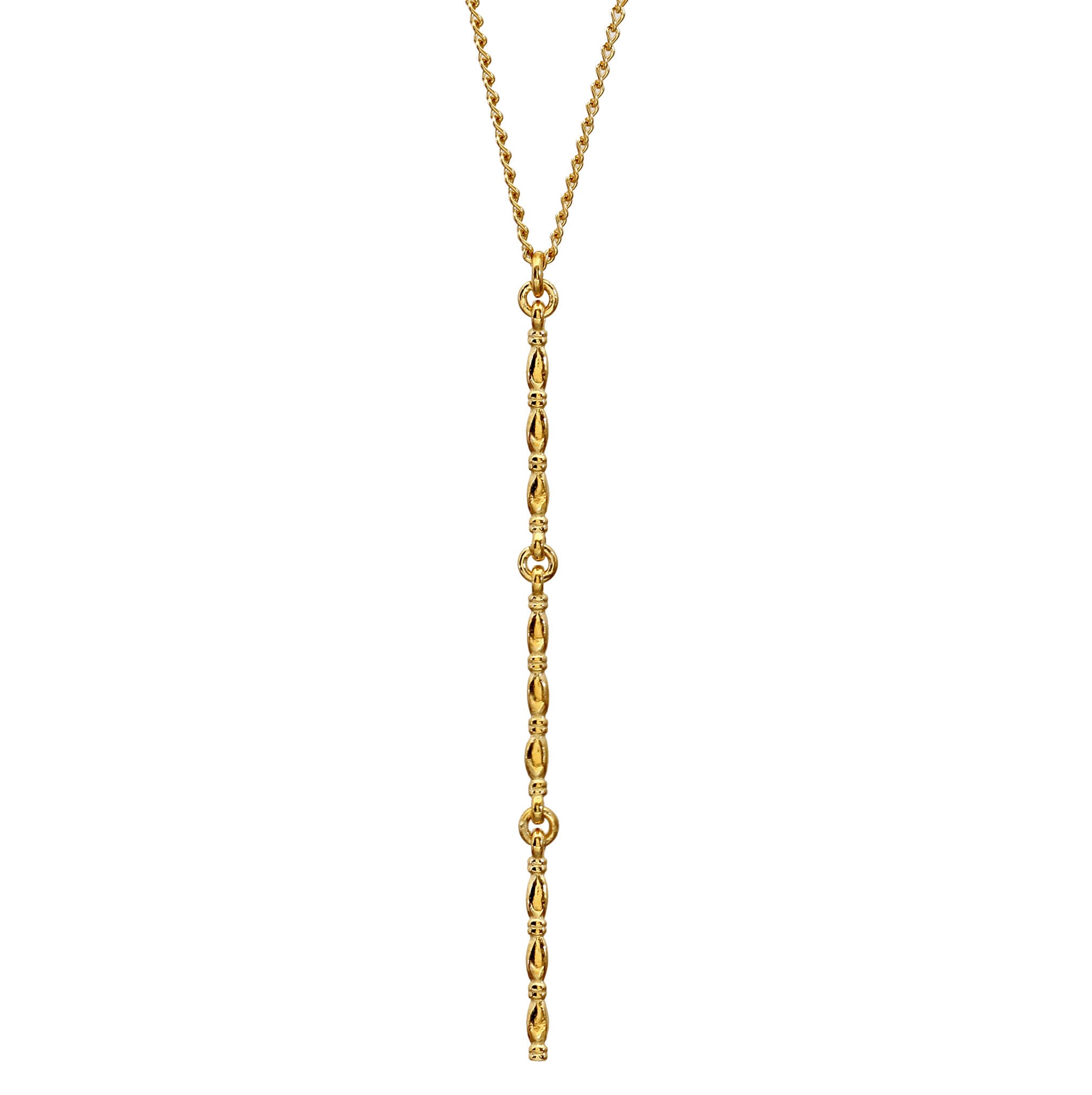 Gammarus Linear Drop Necklace in yellow gold
