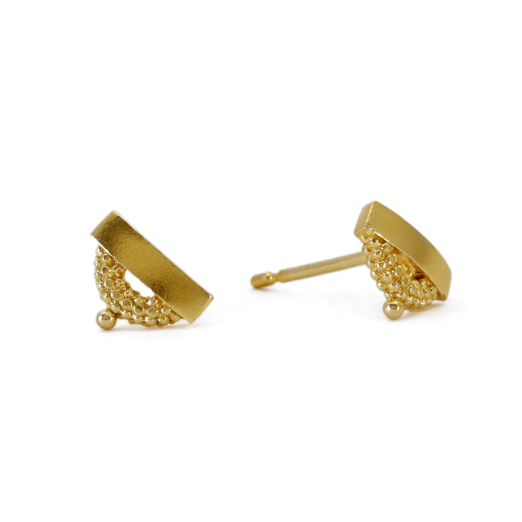 Pectus Yellow Gold Tiny Stud Earrings