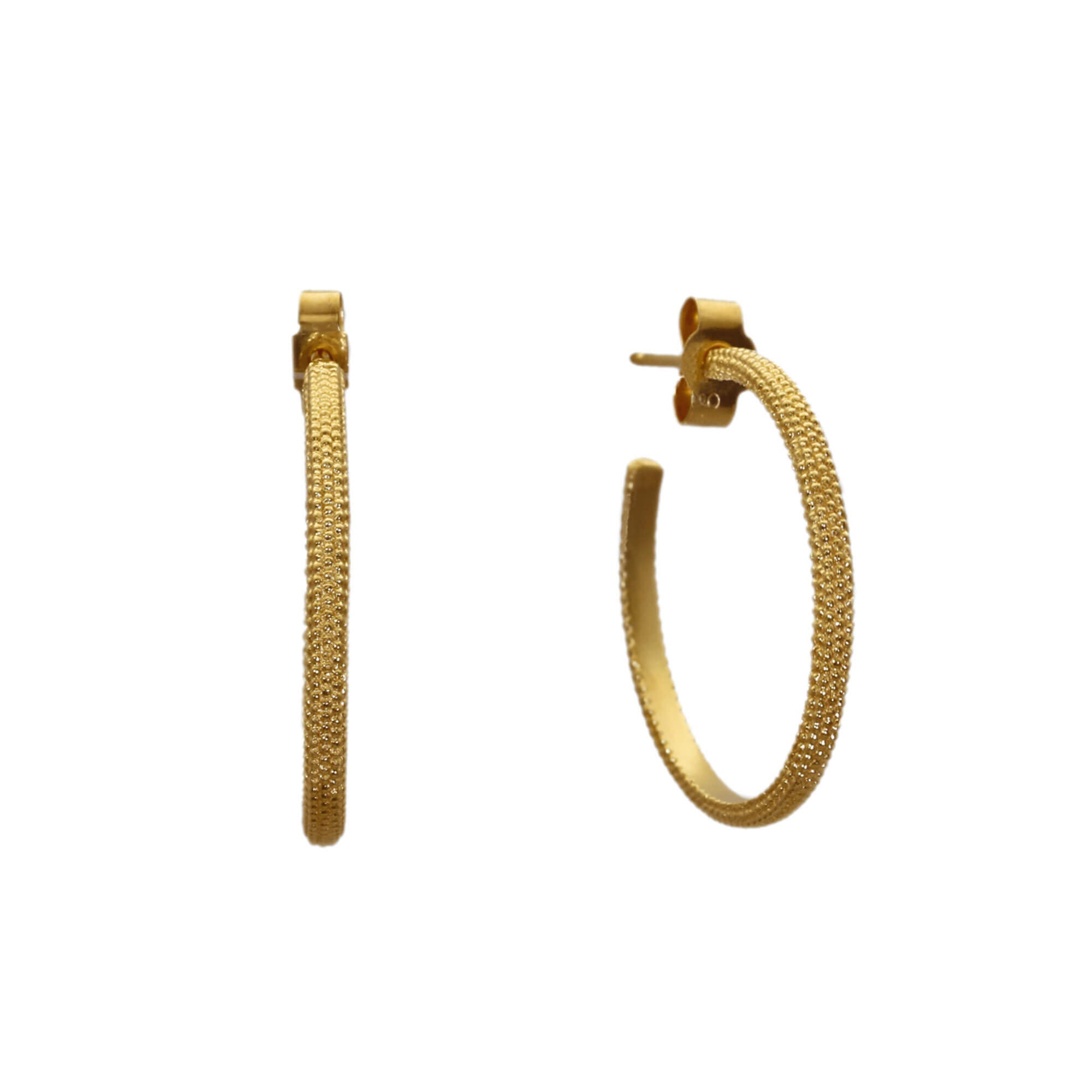 Tyro Yellow textured Gold Hoop Earrings