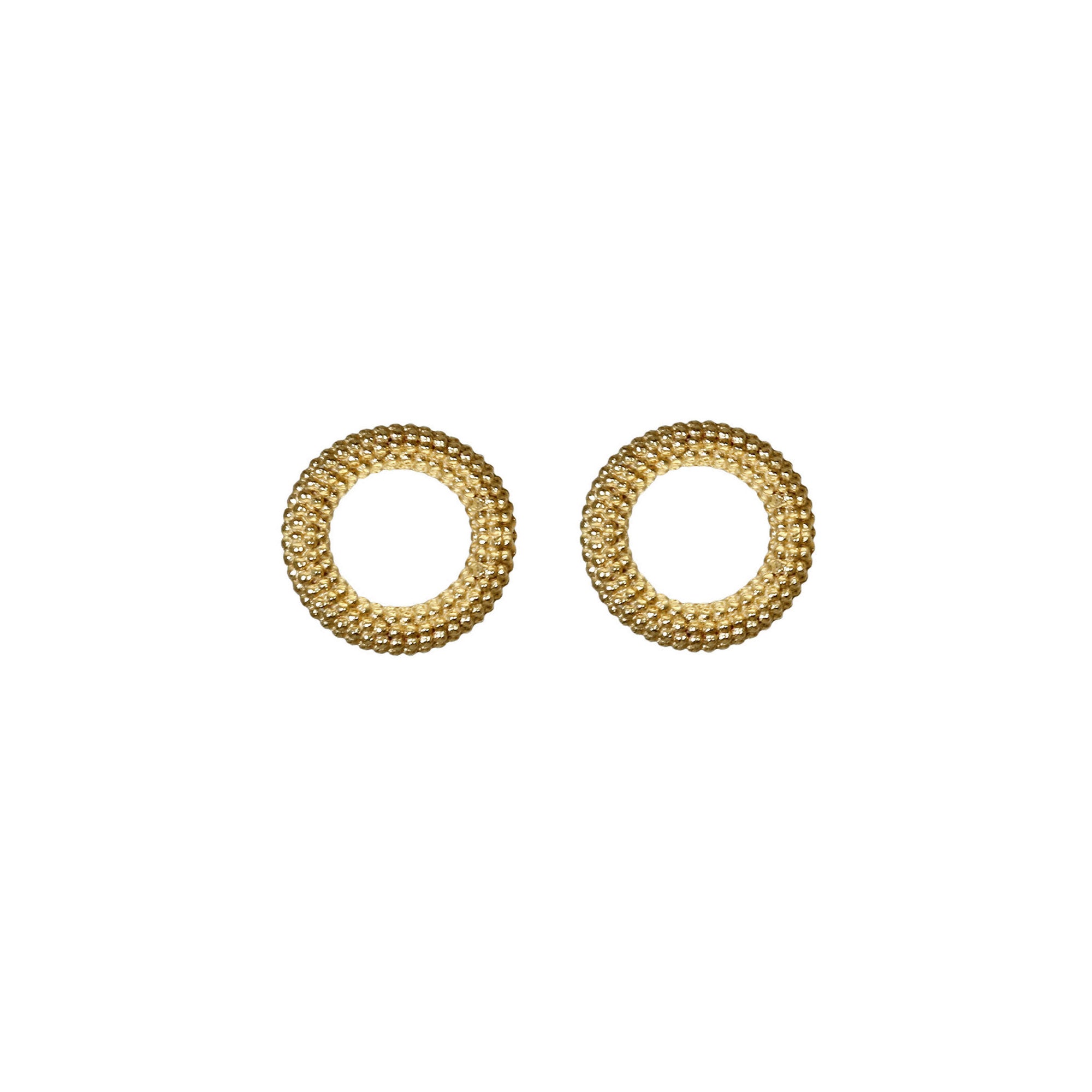 Tyro Circle Stud Earrings in yellow gold
