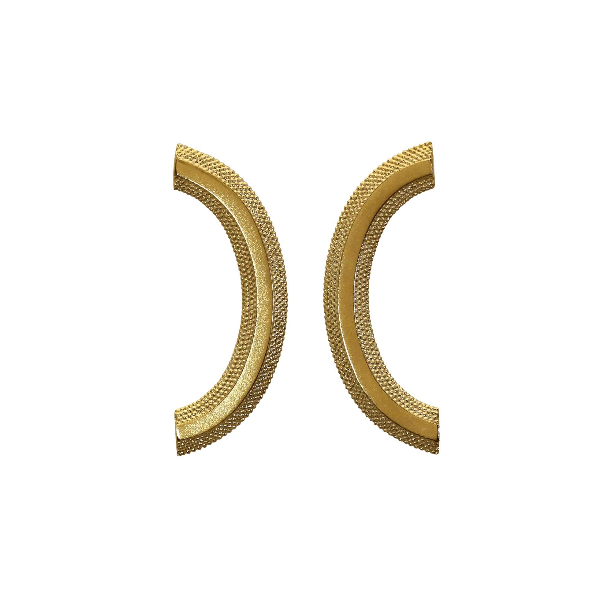 Magma Yellow Gold Curve Studs