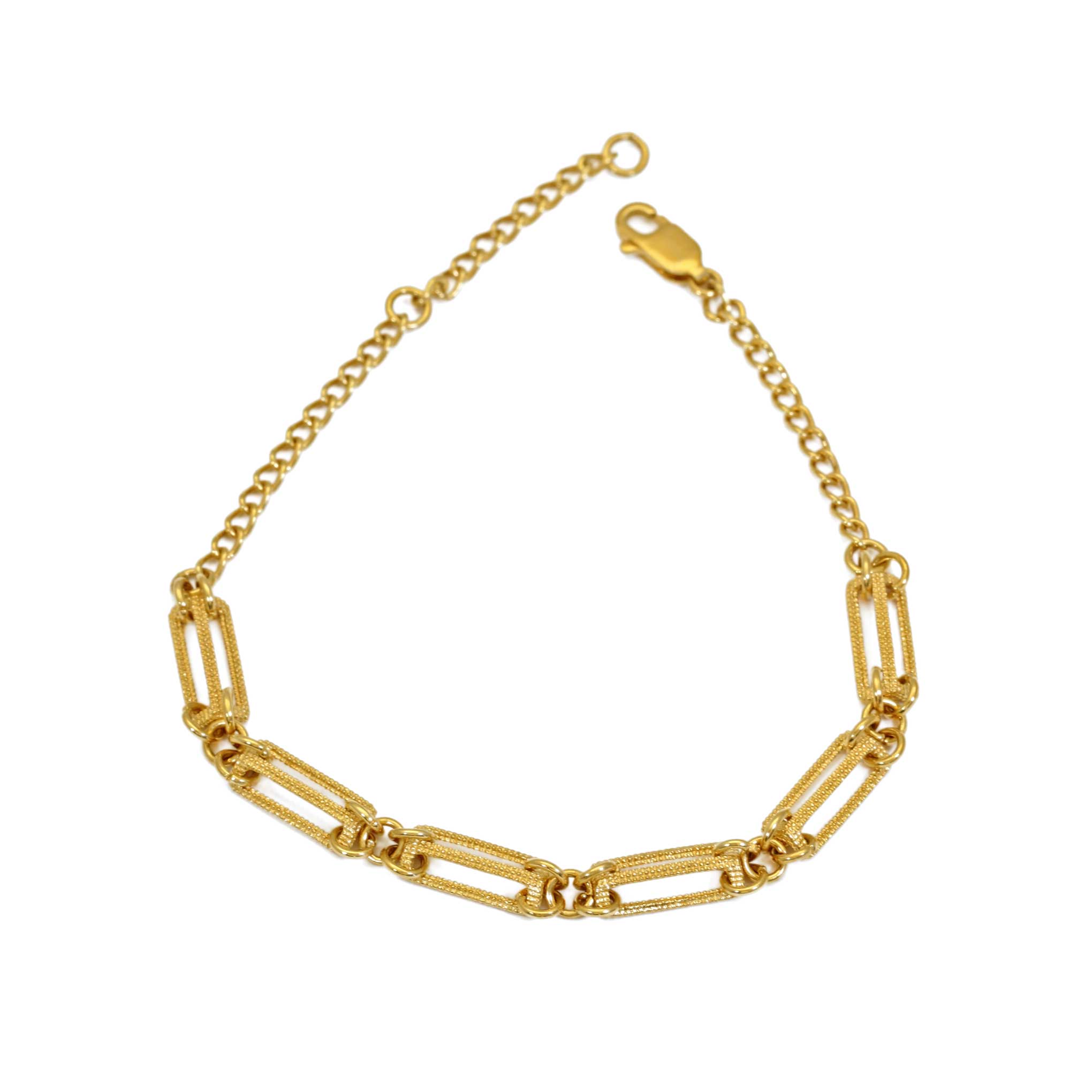 Gold link bracelet with 6 sections