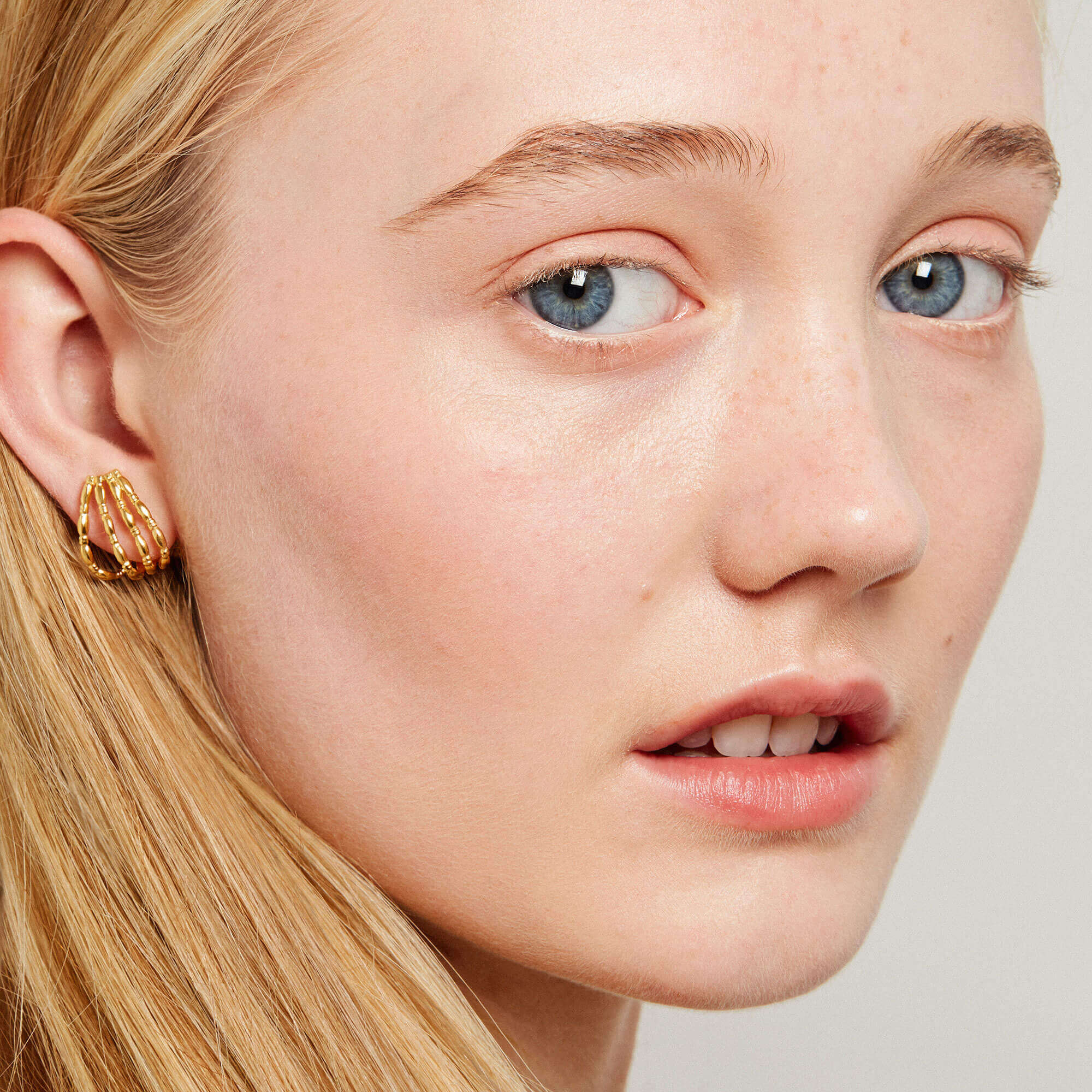 Gammarus Yellow Gold Ear Cover Earrings