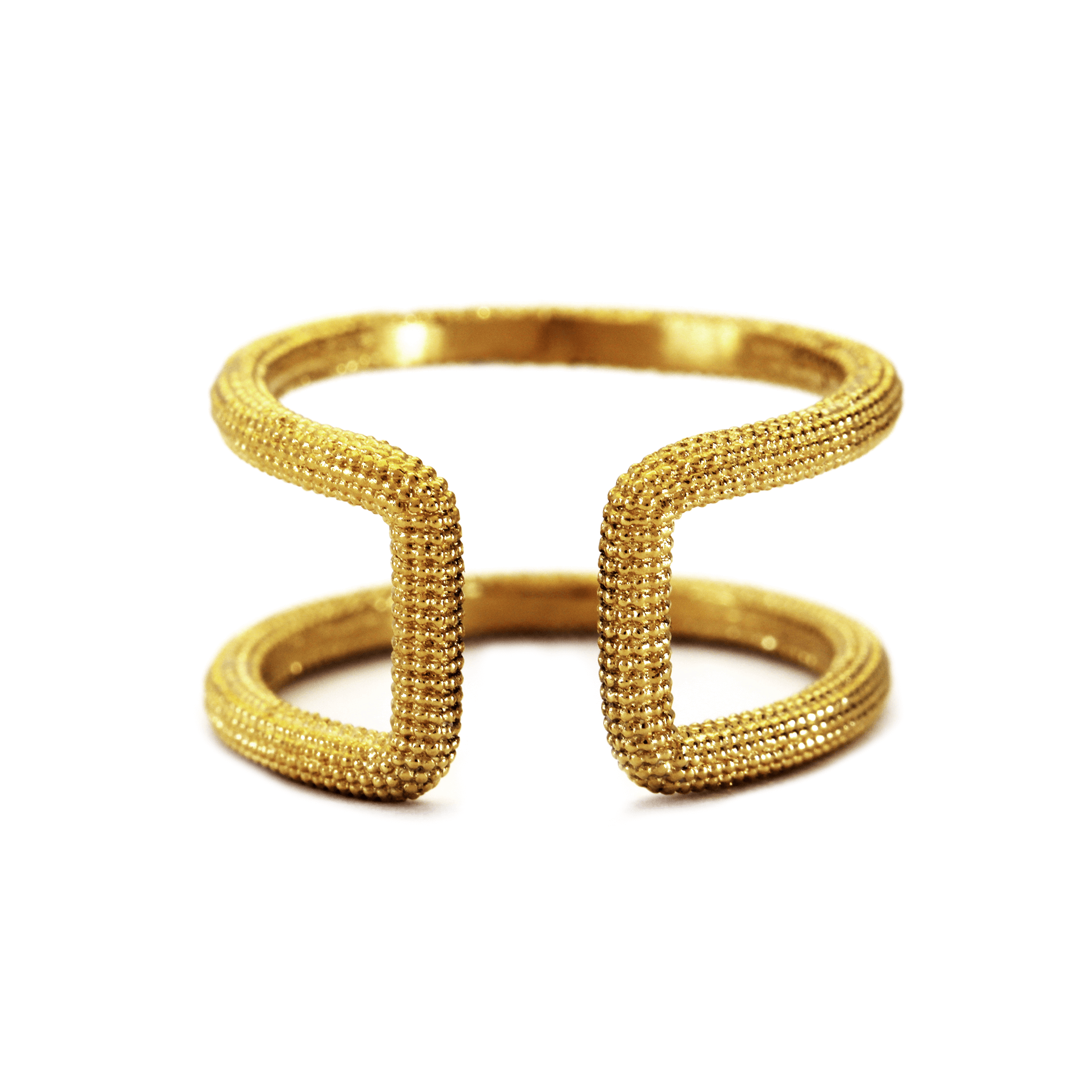 Maxilla Yellow Gold Open Double Ring