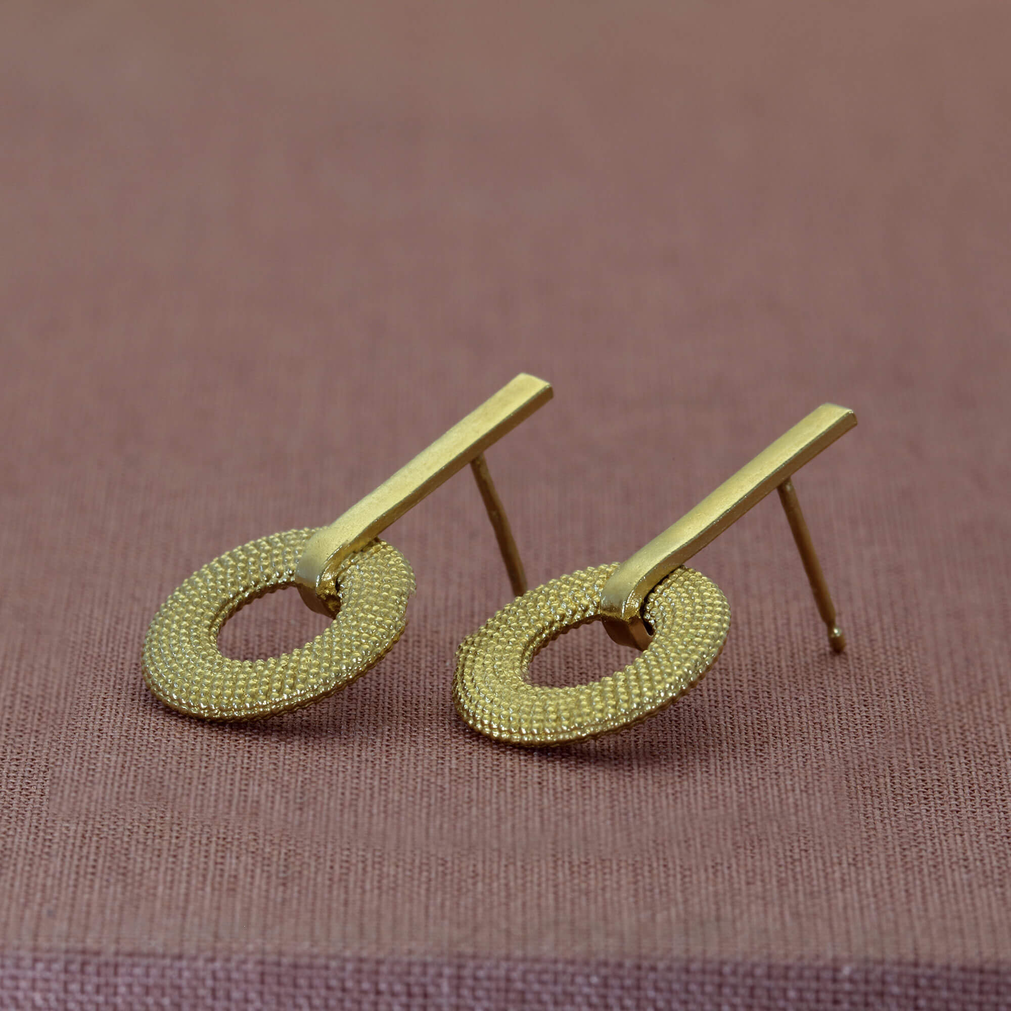 Weol Yellow Gold Drop Earrings in profile