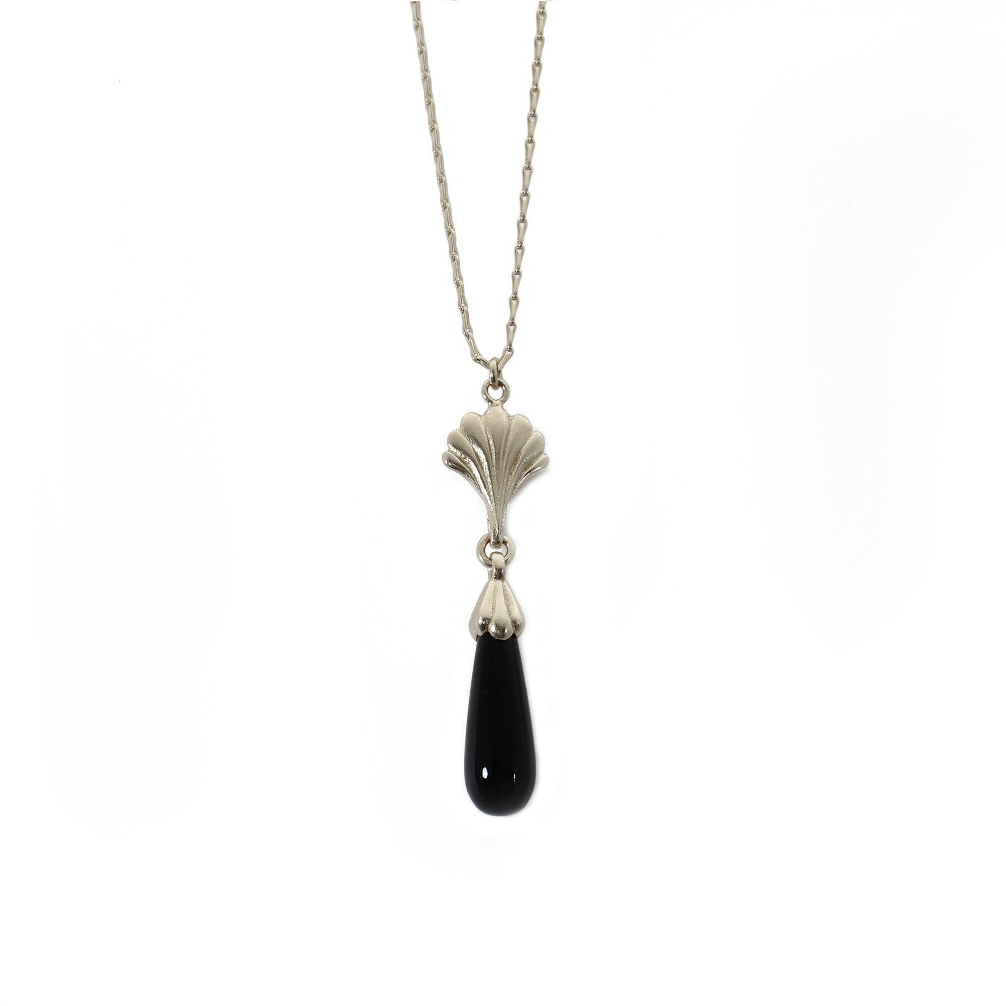 Facade Sterling Silver and Black Onyx Necklace