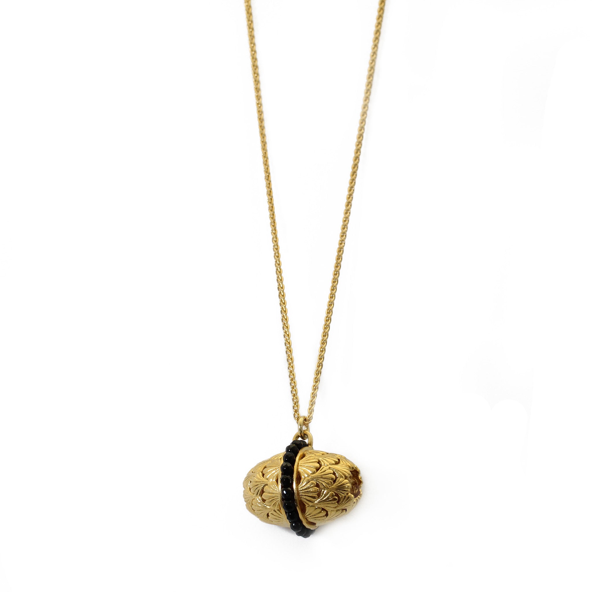 Temple Yellow Gold Orb Pendant Necklace