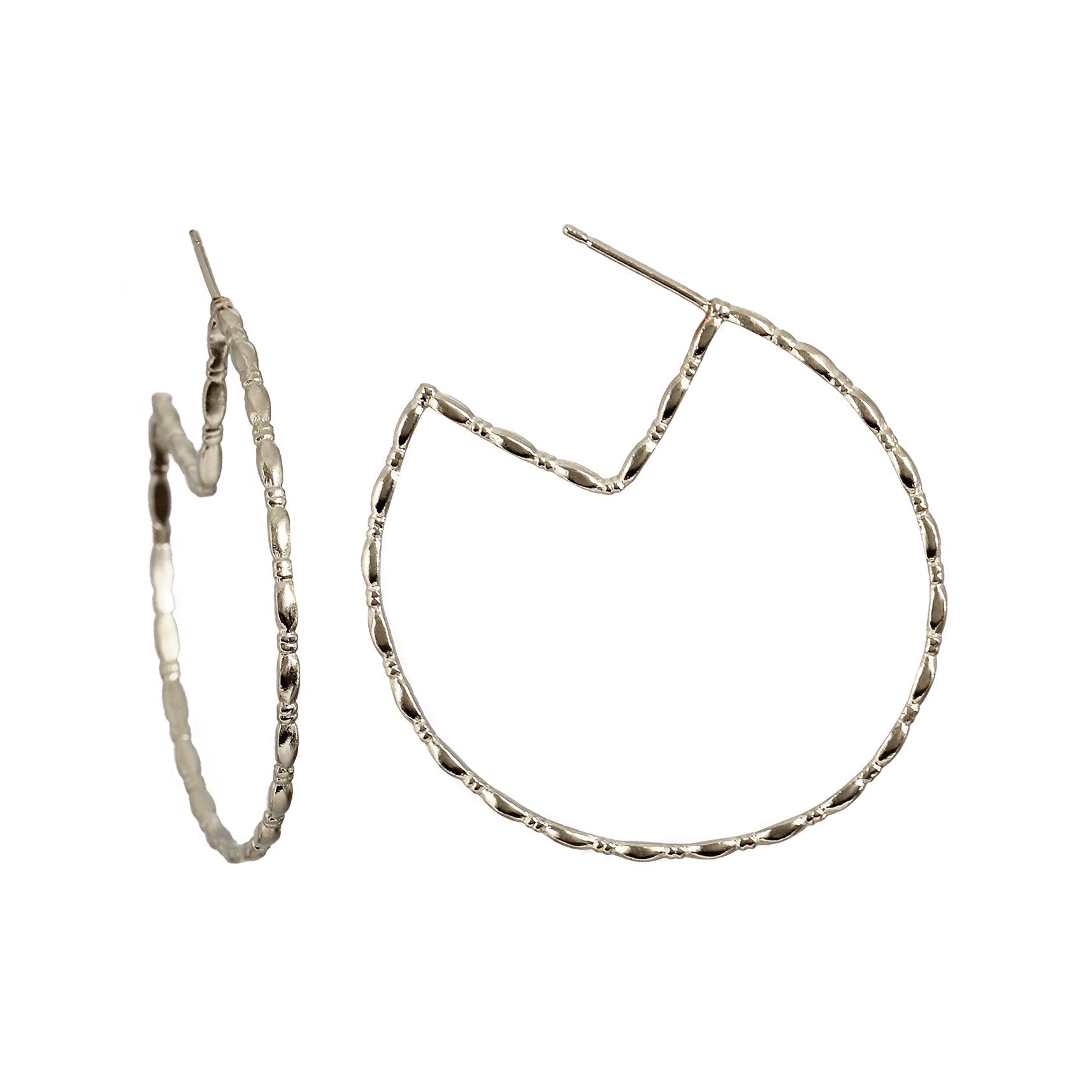 Silver large hoop earrings