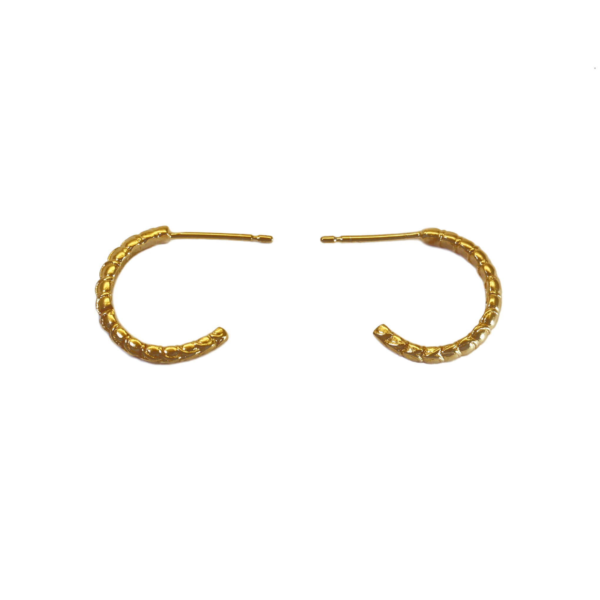 Arthropod Yellow Gold Organic Hoop Earrings
