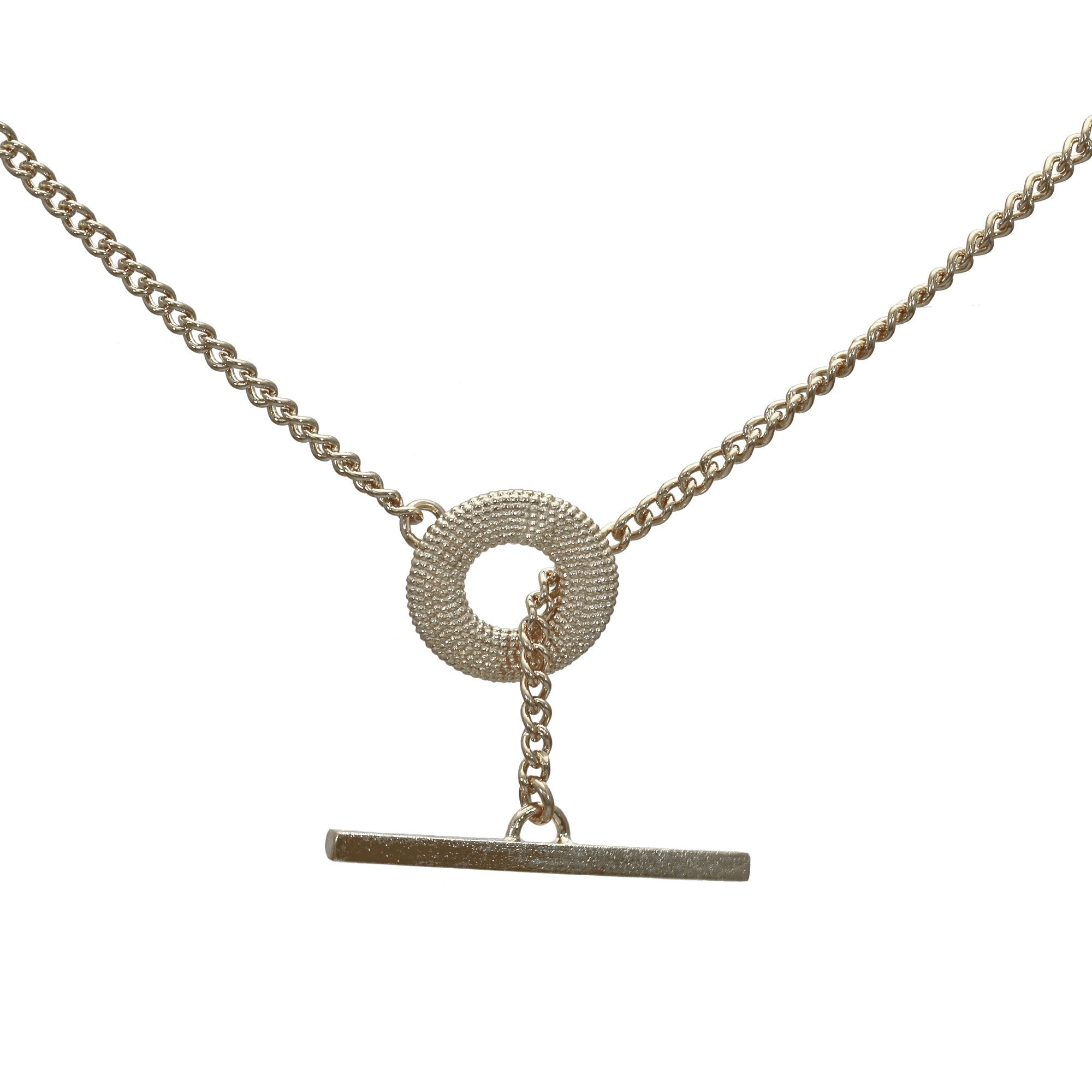 Chunky silver t-bar necklace